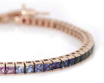 Mazel tov princess cut rainbow bracelet