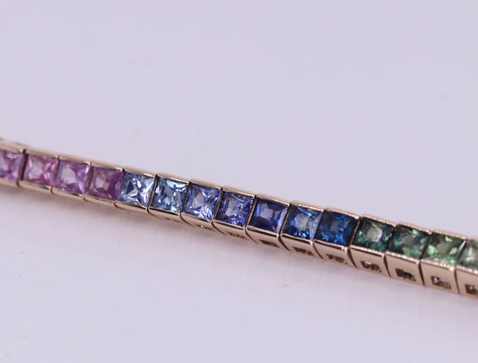 Mazel tov princess cut rainbow bracelet